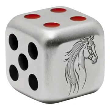 Fidji Année lunaire du Cheval 1 oz Argent 2026 Pièce en forme de dé Finition Antique