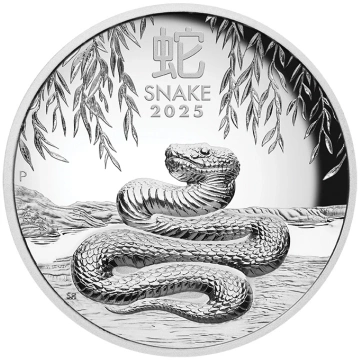 Perth Mint : Lunar III - Année du Serpent 1 once d'argent 2025 Proof High Relief