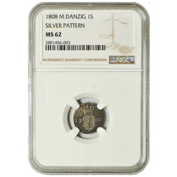 Ville libre de Gdańsk : Szeląg Gdański Argent 1808-M NGC MS62