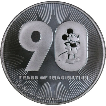 Pièce d’argent Niue Mickey Mouse 90 Years of Imagination 1 once d’argent 2018