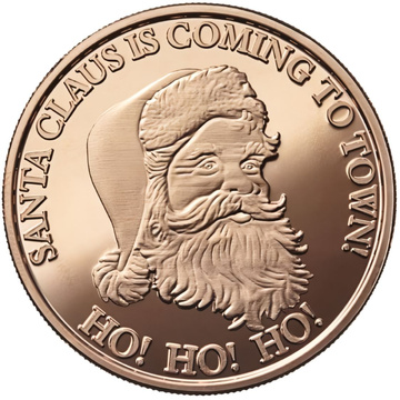 Père Noël Ho Ho Ho 1 once de cuivre