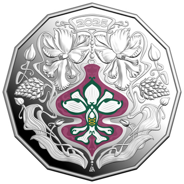 Décoration de Noël - Festive Floral coloré 50c Argent 2025 Preuve