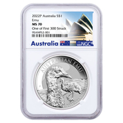 Australian Emu 1 oz Silber 2022 MS 70 NGC First Day of Issue
