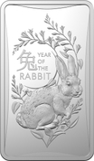 Bar Lunar: Year of the Rabbit 1/2 oz Silver 2023 Frosted Ingot