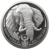 Big Five II: Elephant 5 oz Silver 2021 Proof Coin