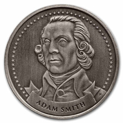 Founders of Liberty: Adam Smith - Free Enterprise 1 oz Silber Antiqued Coin 