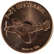 P-51 Mustang Fighter 1 oz Copper Round