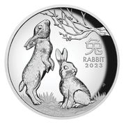 Perth Mint: Lunar III - Year of the Rabbit 1 oz Silber 2023 Proof High Relief 
