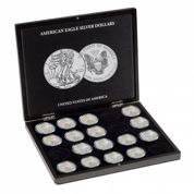 Presentation cases for 20 American Eagle Silber coins in capsules Leuchtturm
