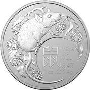 Royal Australian Mint: Jahr der Ratte 1 oz Silber 2020