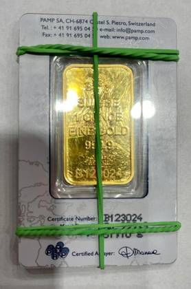 1 oz Gold Bar Pamp Suisse Beschädigte  CertiPack