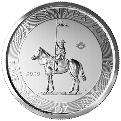 100 Jahre Royal Canadian Mounted Police 2 oz Silber 2020