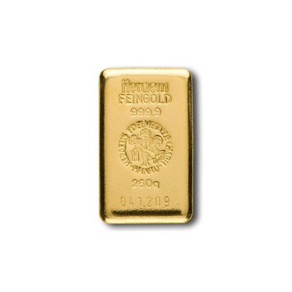 250 gram Goldbarren LBMA