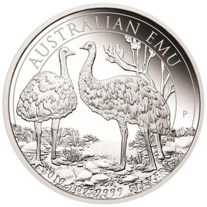 Australian Emu 1 oz Silber 2019 Proof Bescheinigung 1-20