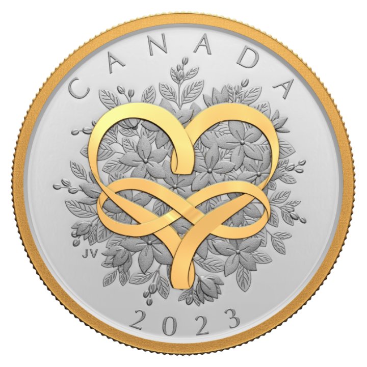 Canada: Celebrate Love $20 Silver 2023 Proof Gilded Coin 