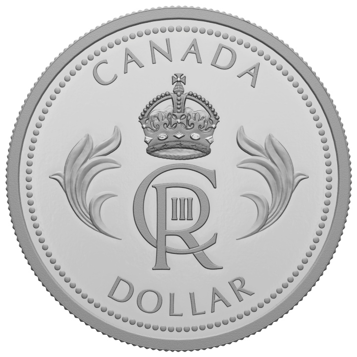Canada: His Majesty King Charles III's Royal Cypher $1 Silber 2023 Proof 