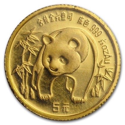 China Panda 1/20 oz Gold 1986