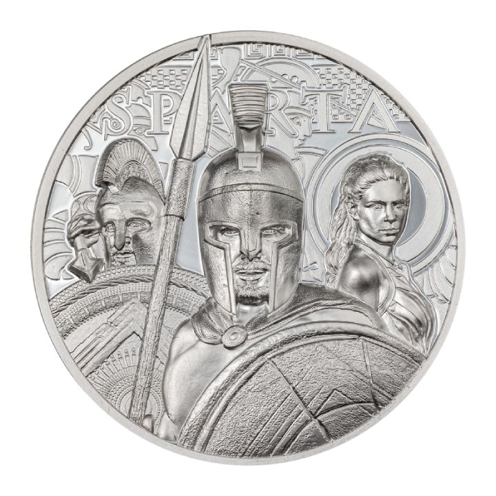 Cook Islands: Sparta 1 oz Silber 2023 Proof Ultra High Relief