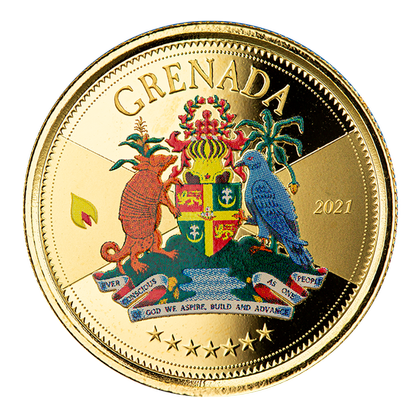 Grenada: Coat of Arms coloured 1 oz Gold 2021