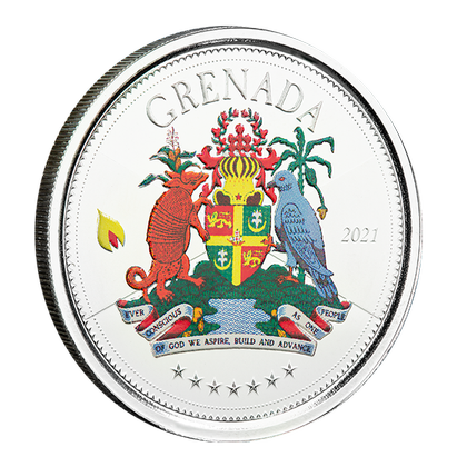Grenada: Coat of Arms coloured 1 oz Silber 2021