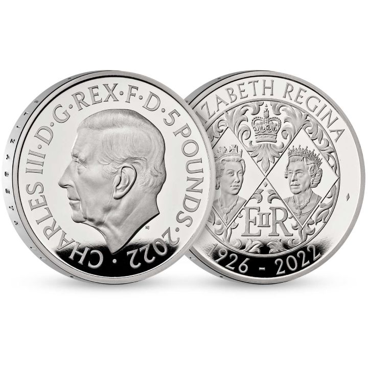 Her Majesty Queen Elizabeth II £5 Silber 2022 Proof Piedfort Coin