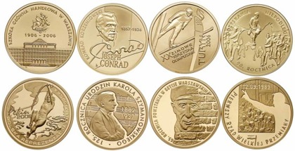 Nationalbank Polens 200 PLN Proof Verschiedene Münzen