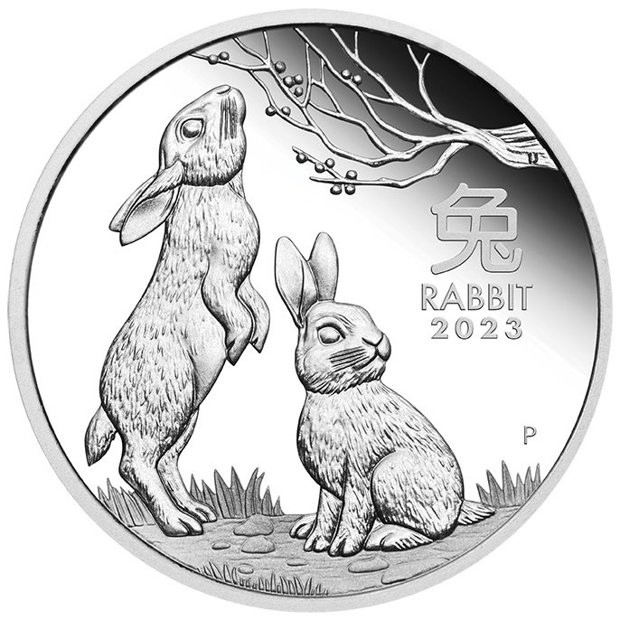 Perth Mint: Lunar III - Year of the Rabbit 1/2 oz Silber 2023 Proof