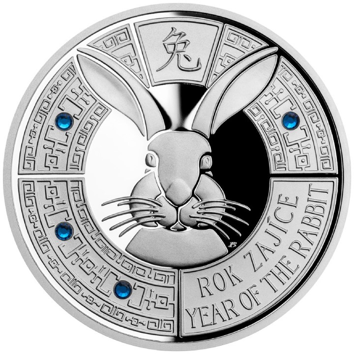 Samoa: Crystal Coin - Year of the Rabbit $2 Silber 2023 Proof