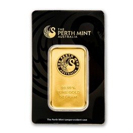 The Perth Mint: 50 gram Goldbarren LBMA