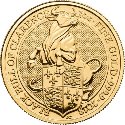 The Queen’s Beasts 2018: The Black Bull of Clarence 1 oz Gold 2018