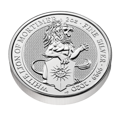 The Queen’s Beasts 2020: The White Lion of Mortimer 2 oz Silber