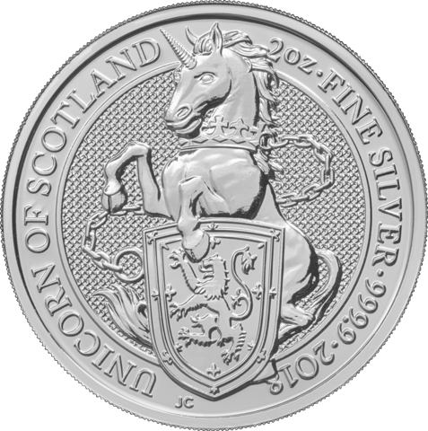 The Queen’s Beasts: The Unicorn of Scotland 2 oz Silber 2018