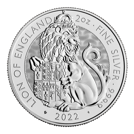 The Royal Tudor Beasts: Lion of England 2 oz Silver 2022 
