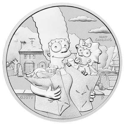 Tuvalu: The Simpson - Marge and Maggie 1 oz Silver 2021