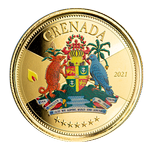 Grenada: Coat of Arms coloured 1 oz Gold 2021