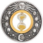 Tuvalu: Hourglass 2 oz Silver 2021 Antiqued Coin