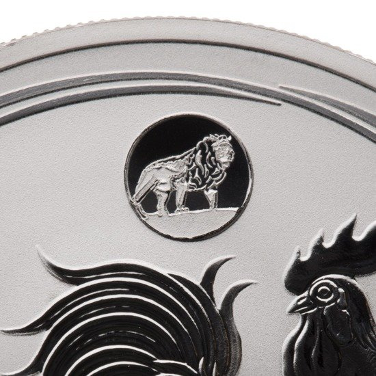 Lunar II : Année du Coq 1 once d'argent 2017 Privy Lion