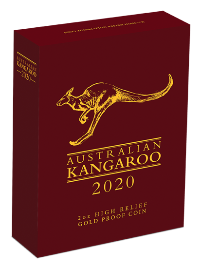 Canguro Australiano 2 oz Oro 2020 Proof Alto Relieve