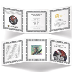 Niue: Hatással bíró pillanatok – Színes meteorit 2 uncia ezüst 2021 Magas dombornyomású antik felület