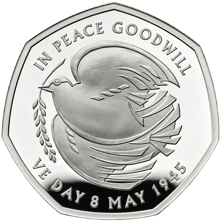 The 80th Anniversary of VE Day 50p Plata 2025 Proof