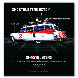 Niue: Ghostbusters - Ecto-1 coloured 2 oz Silver 2024 + Die Cast Car