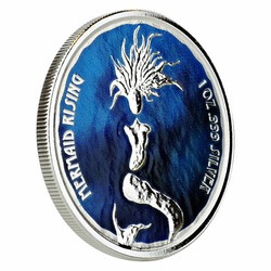 Fiji: Mermaid Rising colorata 1 oncia d'argento 2018 Proof