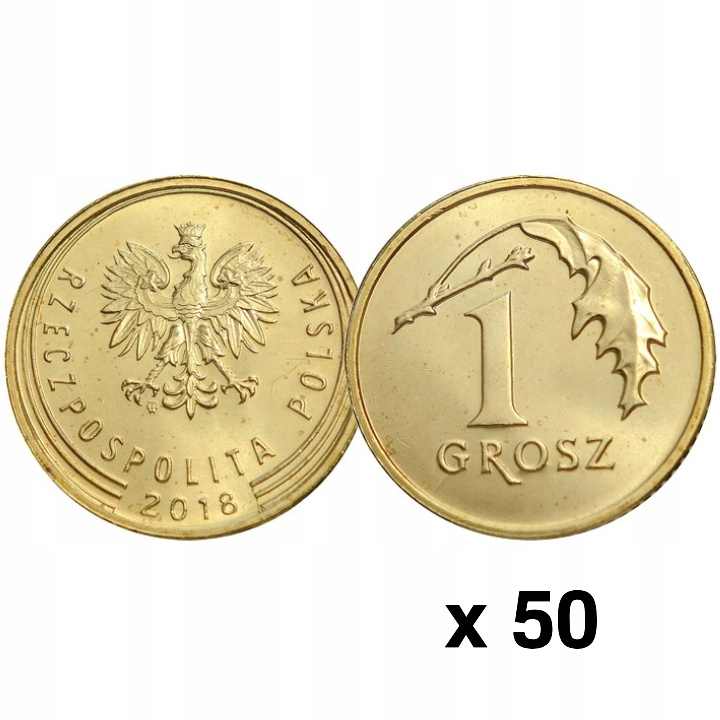 Polnische Nationalbank: 1 gr von der Bankroll-Münze (50 Stück) - Zufälliges Jahr