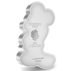 Niue: Disney - Mickey Mouse coloured 1 oz Silber 2021 Proof Shaped Coin