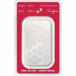 100 grammes Lingot d'argent Argor - Heraeus