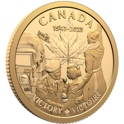 Canadá: 80ᵗʰ Aniversario del fin de la Segunda Guerra Mundial en Europa 1/4 oz Oro 2025 Proof
