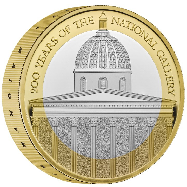 Celebrating 200 Years of the National Gallery £2 pozłacany Srebro 2024 Proof Piedfort