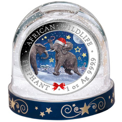 African Wildlife: Somali Elephant colored 1 oz Silver 2024 (Snowball)