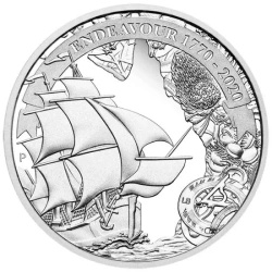 Voyage of Discovery Endeavour 1770-2020 1 once d'argent 2020 Proof