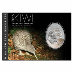 Kiwi coloreado 1 oz Plata 2016 Specimen